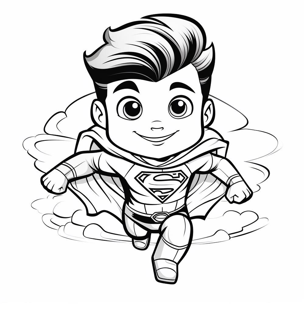 Kleine Superman Ausmalbild zum Ausdrucken