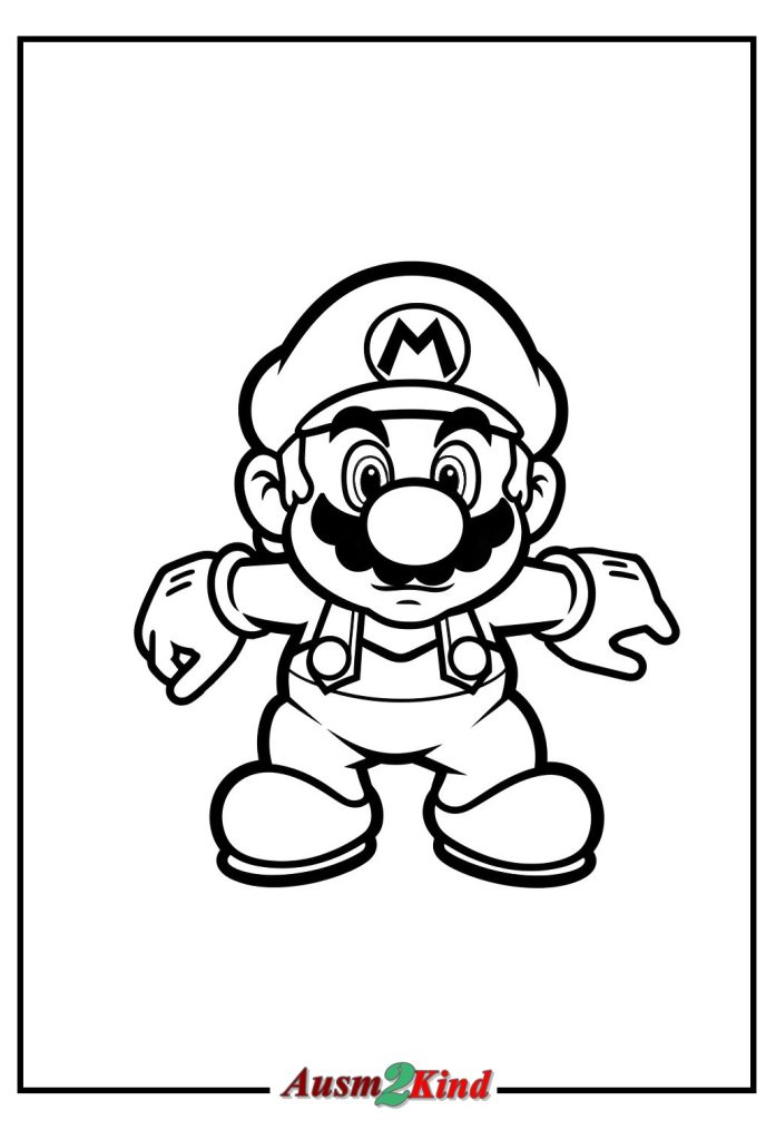 Kleines Baby Mario Ausmalbild zum Ausdrucken