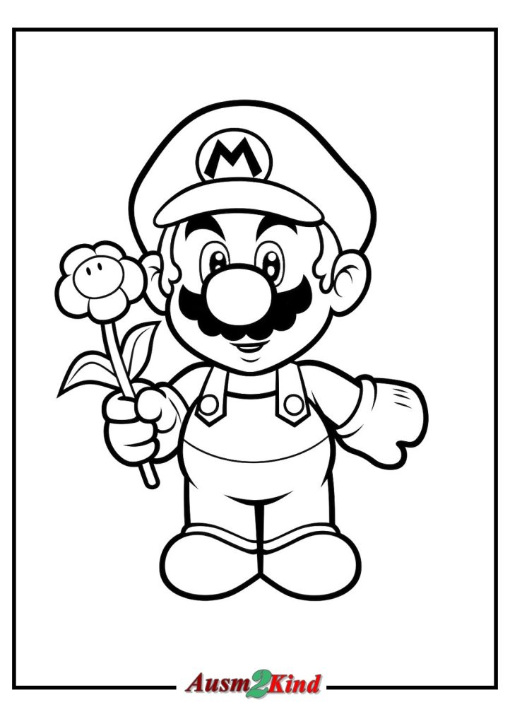 Lustige Super Mario Malvorlage für Kinder