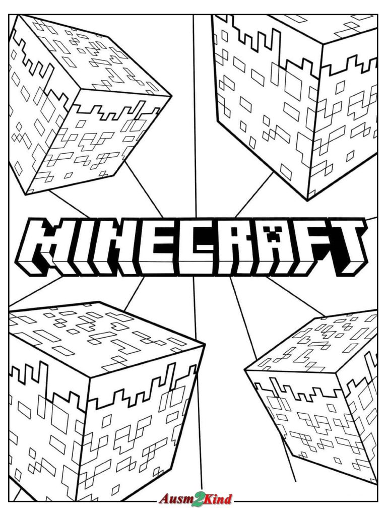 Minecraft Logo zum Ausmalen und Herunterladen