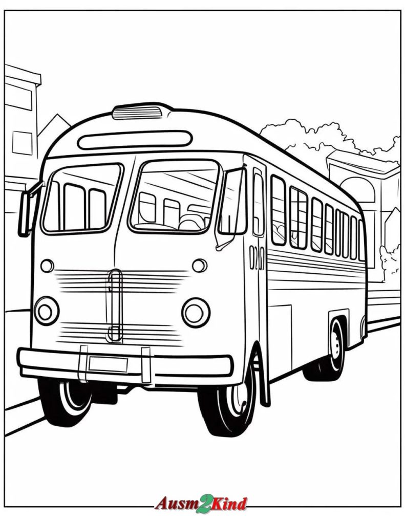 Modernes Modell Bus Ausmalbild Kostenlos