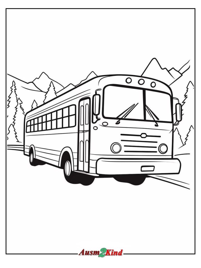 Reisebus Ausmalbilder zum Ausdrucken - Kostenlos als PDF