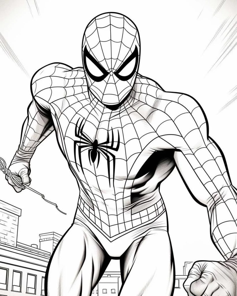 Ausmalbilder Spiderman. Malvorlagen Superhelden von Sammlung - 38 Bilder
