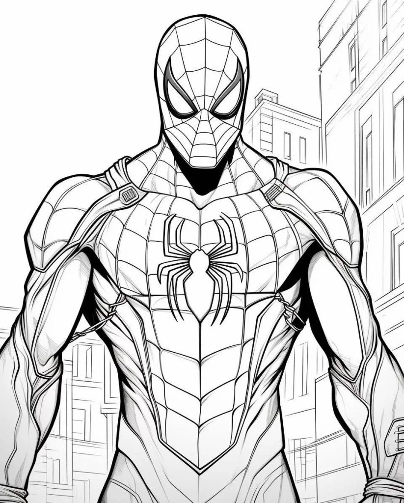 Ausmalbild Spiderman Miles Morales zum Ausdrucken