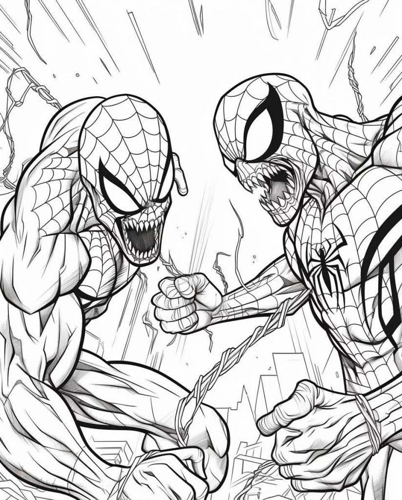 Spiderman Venom Ausmalbild zum Ausdrucken
