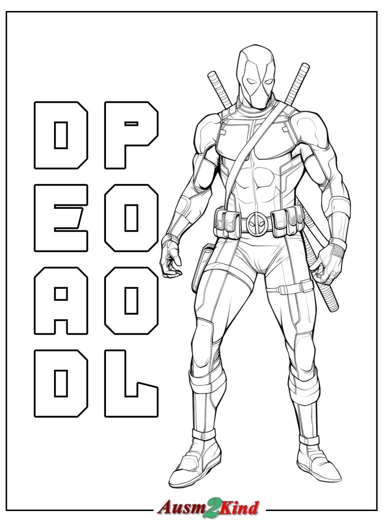 Ausmalbilder Deadpool. 15 Stück Malvorlagen Superheld – Drucken