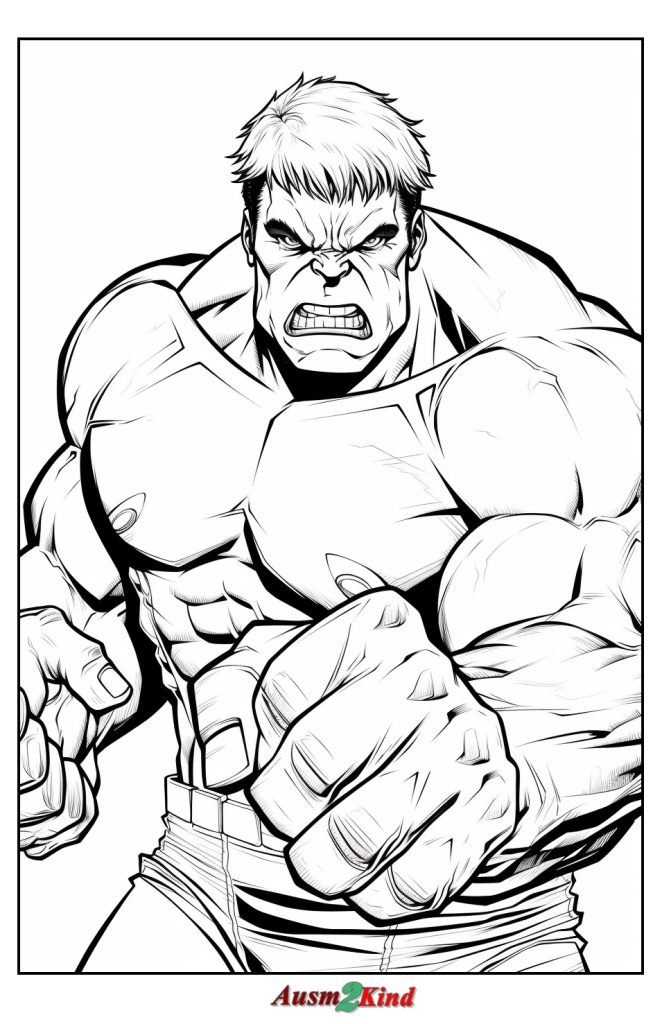 Wütender Hulk Ausmalbild Kostenlos zum Ausdrucken