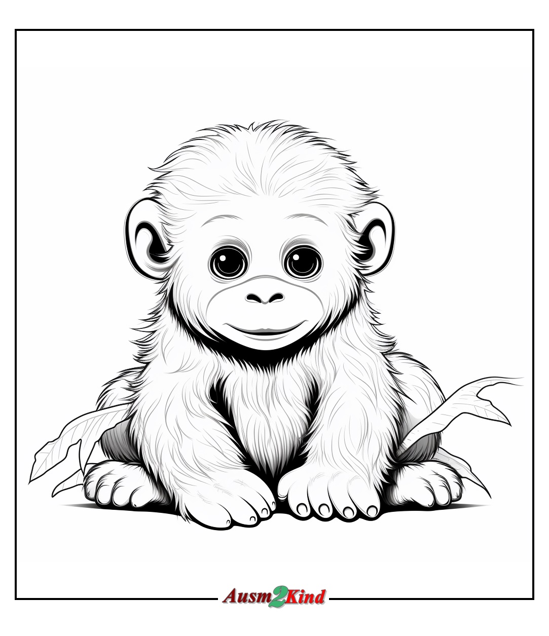 Schöne Affe Ausmalbilder zum Ausdrucken als PDF