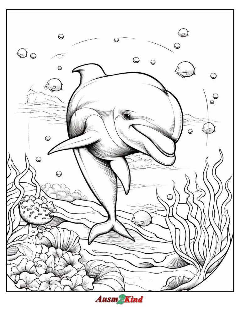 Ausmalbilder Delfine. ‎10 Stück Süßer Delfin Malvorlagen für Kinder