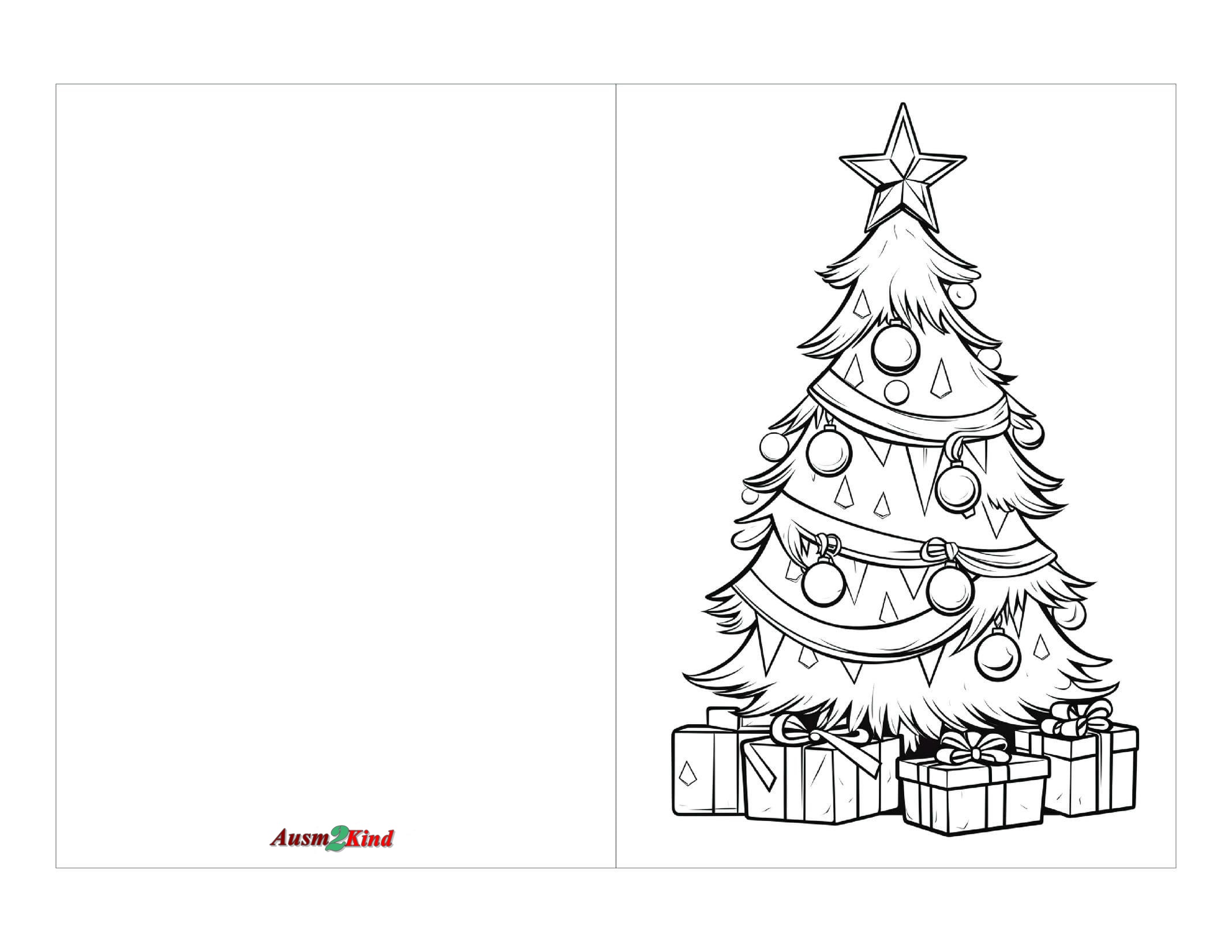 Ausmalbild Weihnachtskarten zum Ausdrucken Weihnachtsbaum zum Ausmalen