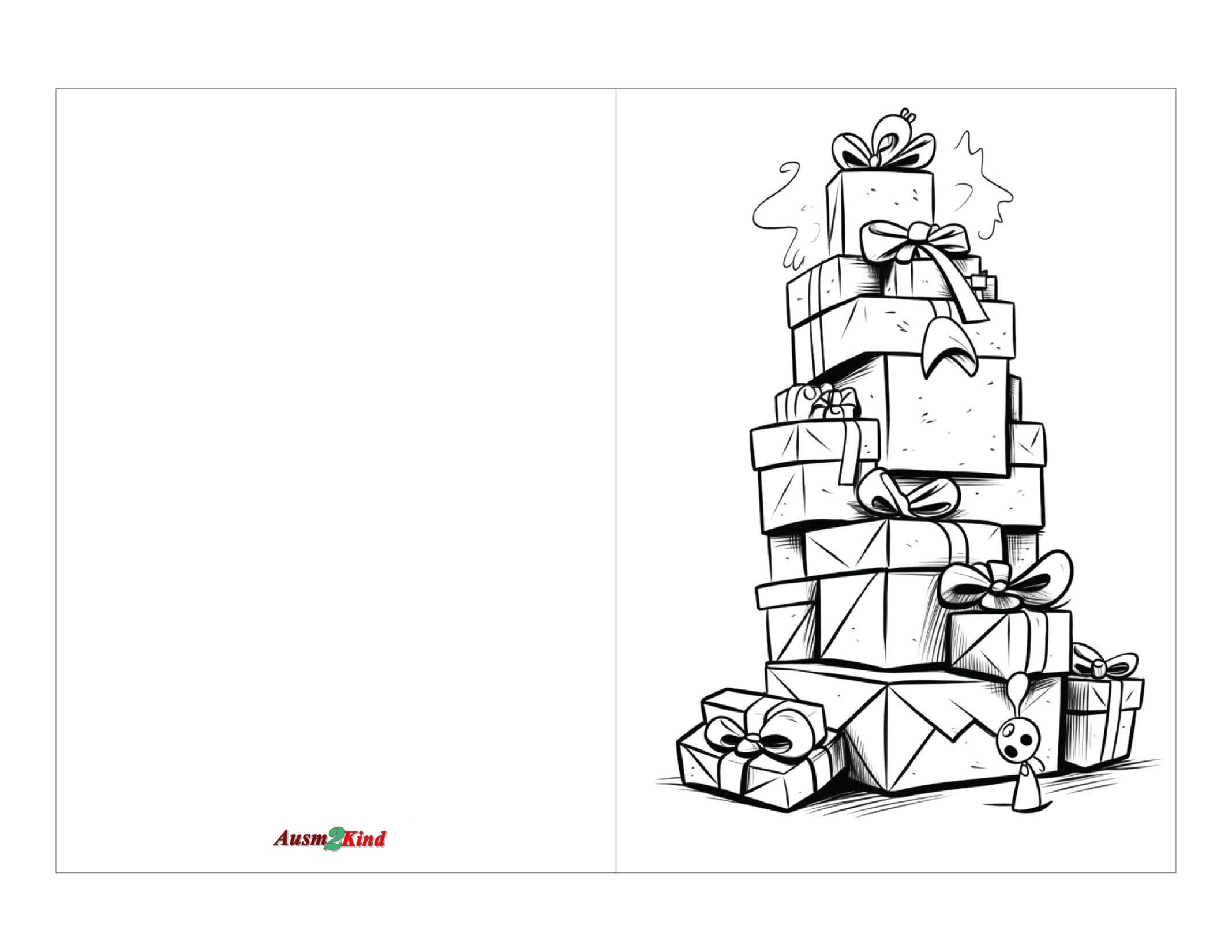 Ausmalbild Weihnachtskarten und Geschenkpakete zum Ausmalen für Kinder