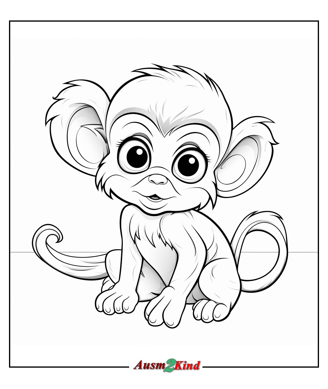 Baby Affe Ausmalbilder für Kinder