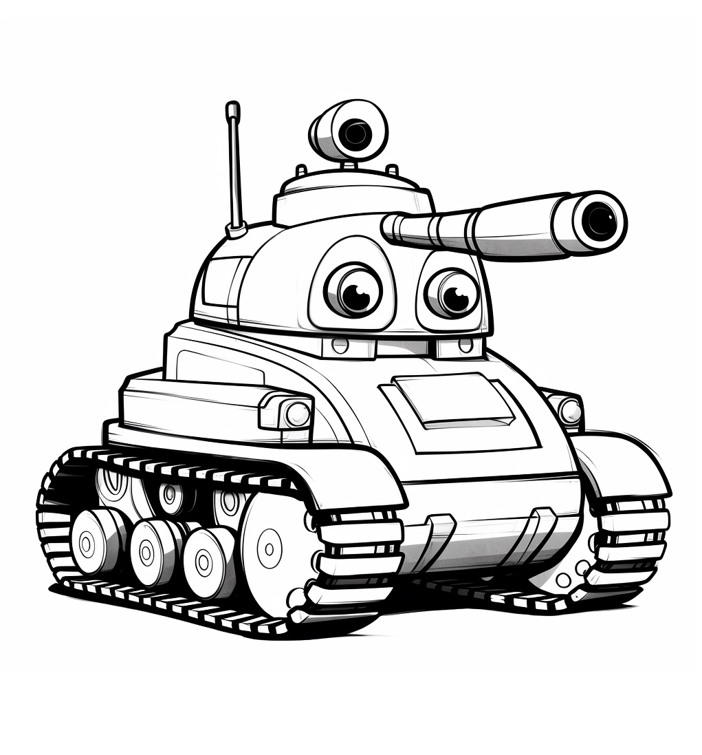 Einfach Panzer Malvorlagen für Kinder