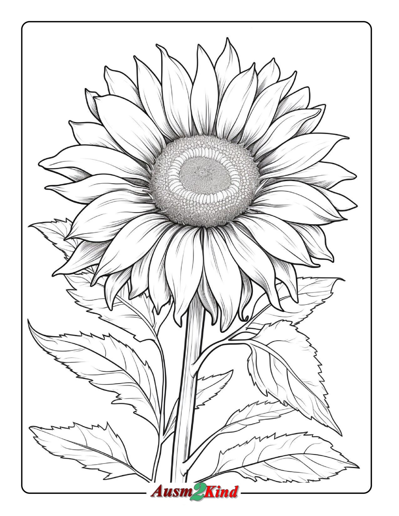 Große Sonnenblume Malvorlagen kostenlos zum Ausdrucken