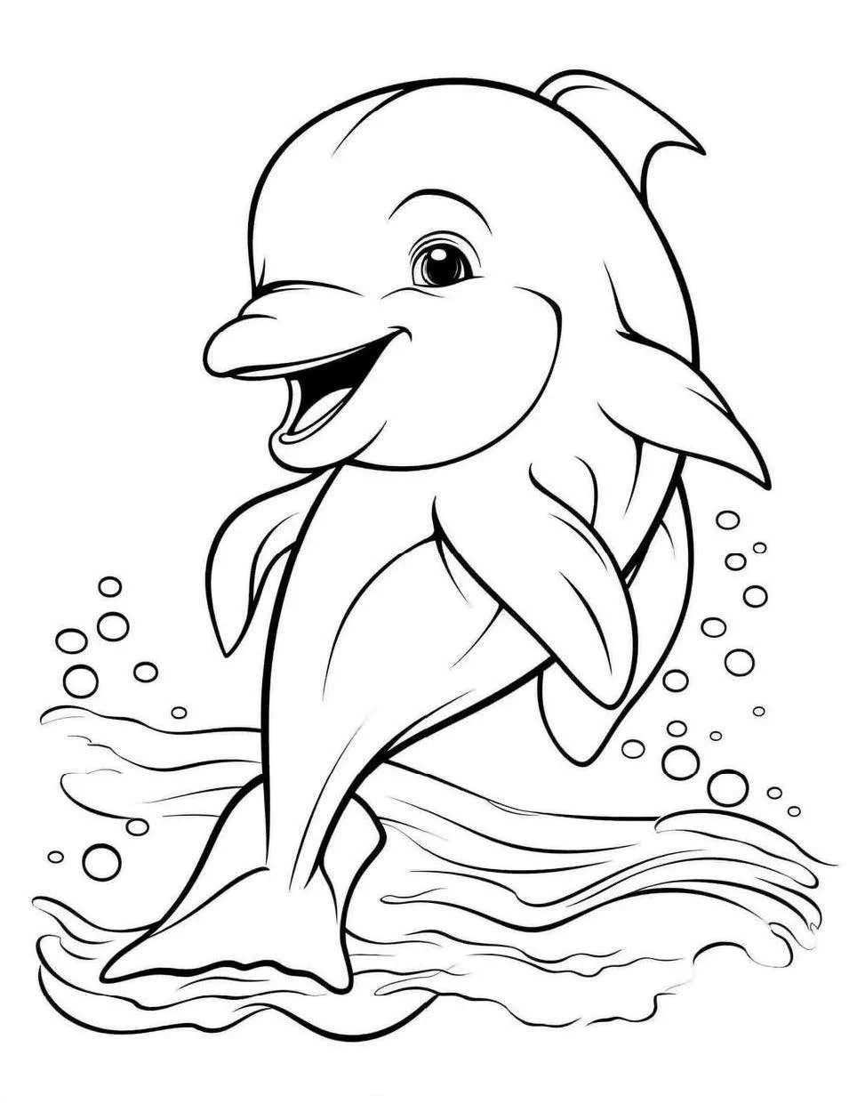 Schöne Delfin Ausmalbild zum Ausdrucken