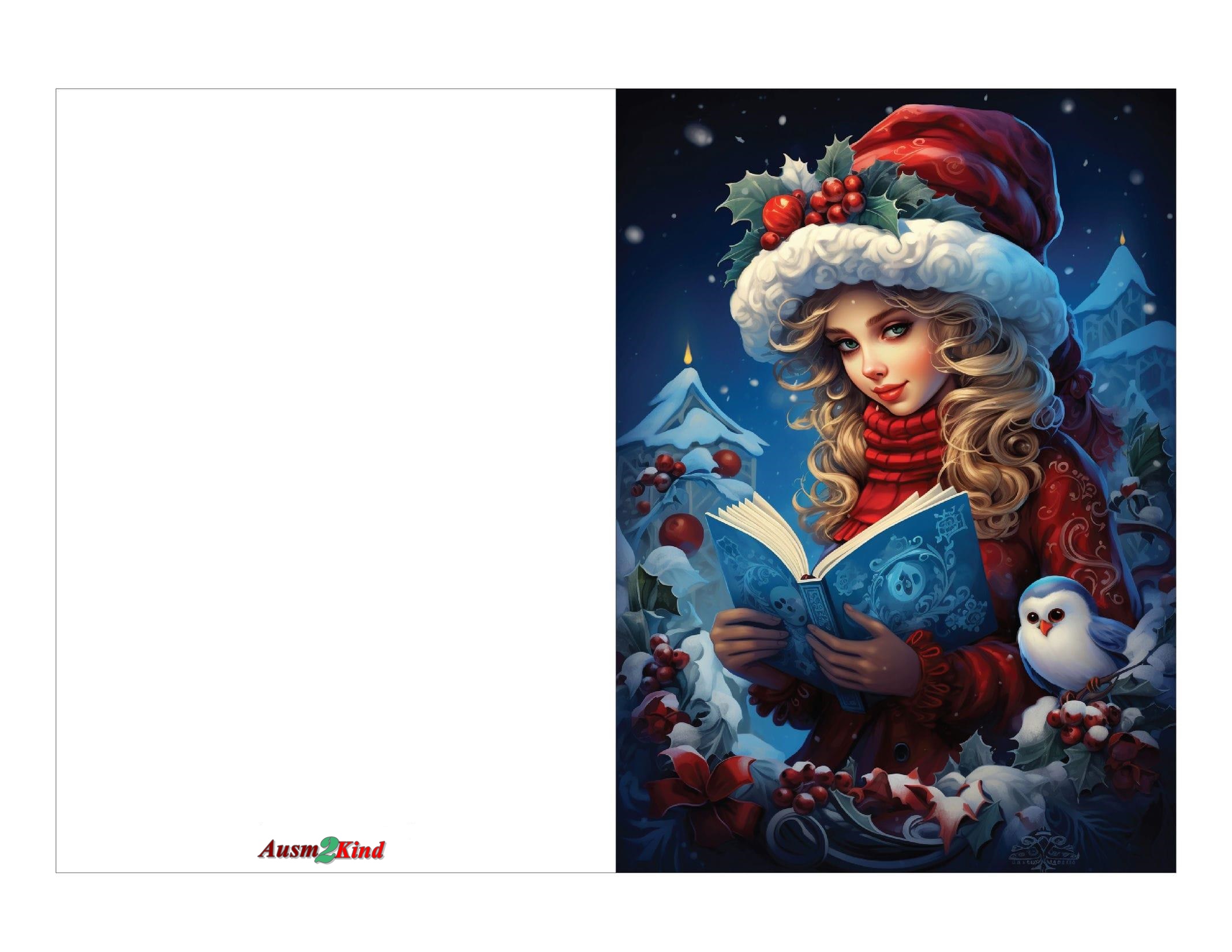 Weihnachtskarten Kostenlos zum Ausdrucken Festliche Damen und Herunterladen