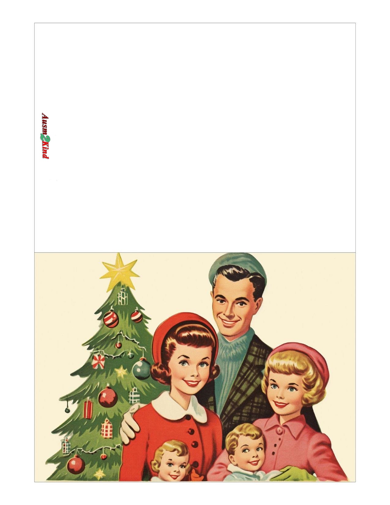 Weihnachtskarten Traditionelle Familie