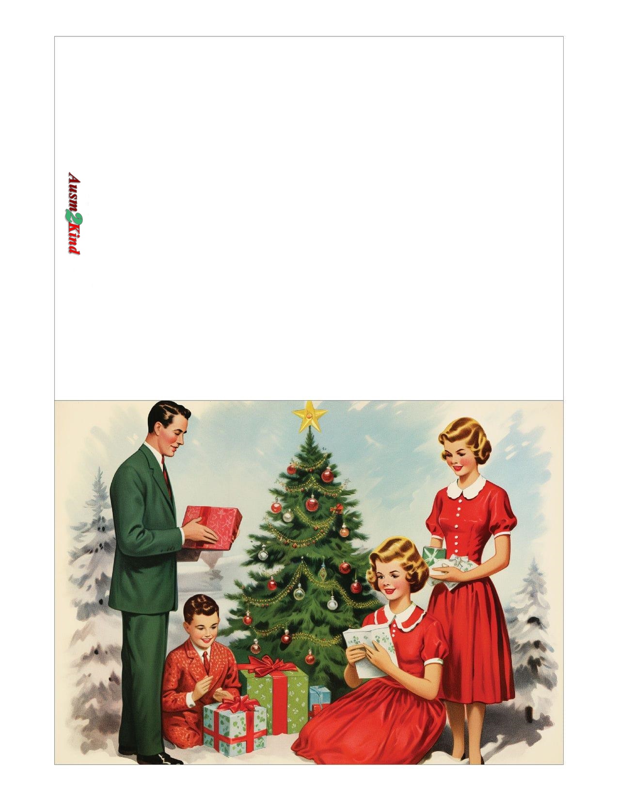 Weihnachtskarten zum Ausdrucken mit Geschenken zur Firmeneröffnung Kostenlos