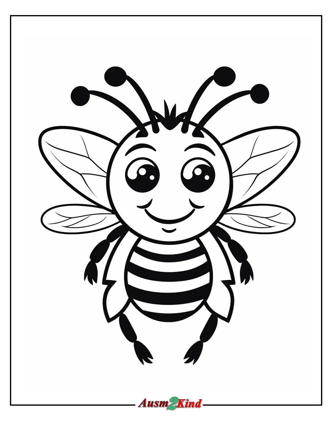 Ausmalbild Honigbiene für Kinder