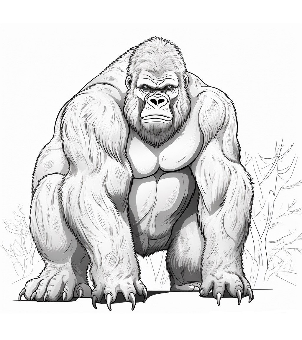 Ausmalbilder Gorilla. 10 Stück Malvorlagen Kostenlos
