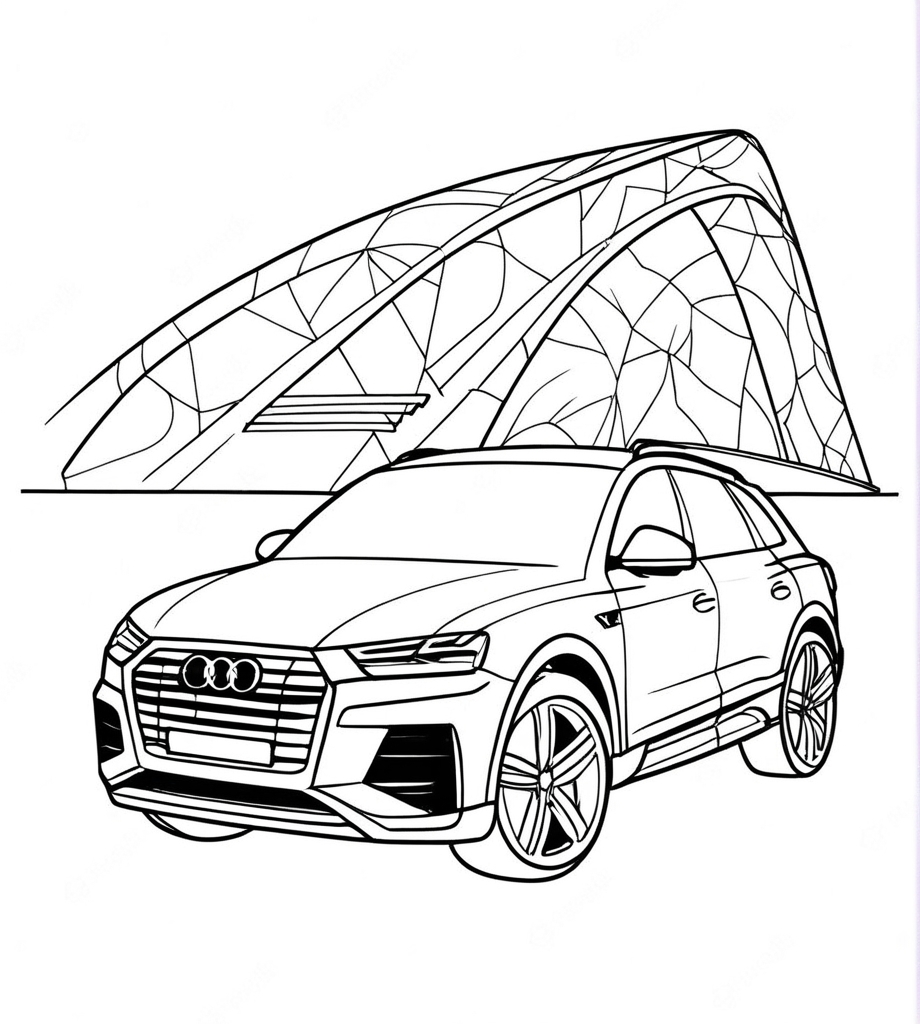 Malvorlagen Audi 4×4 SUV Kostenlos zum Ausdrucken
