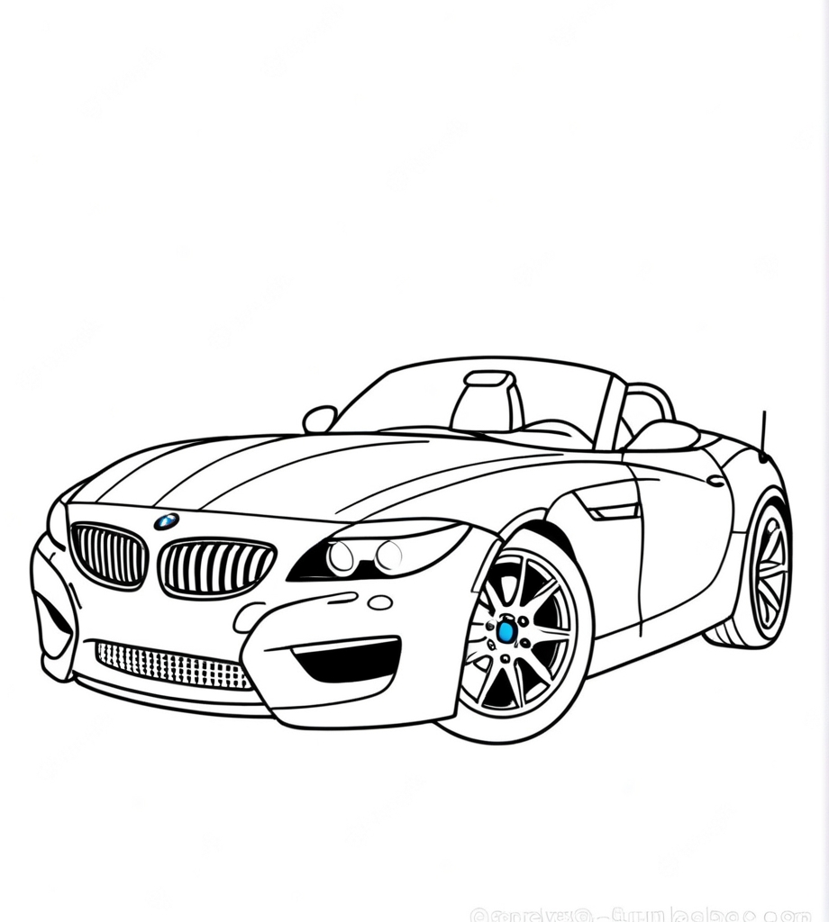 Ausmalbild BMW Z4 Cabriolet Kostenlos zum Ausdrucken