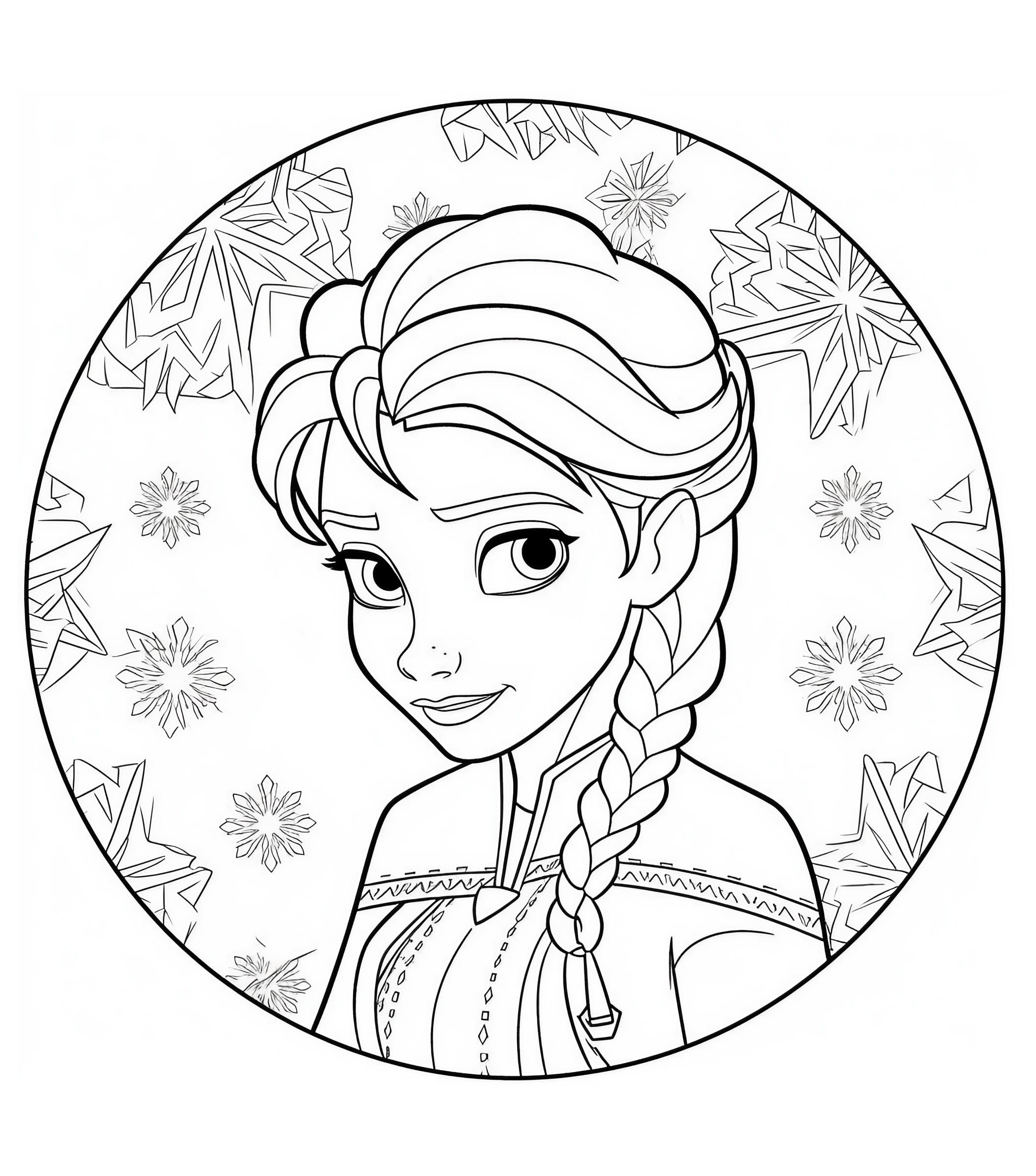 Ausmalbild Elsa zum Ausdrucken und Downloaden