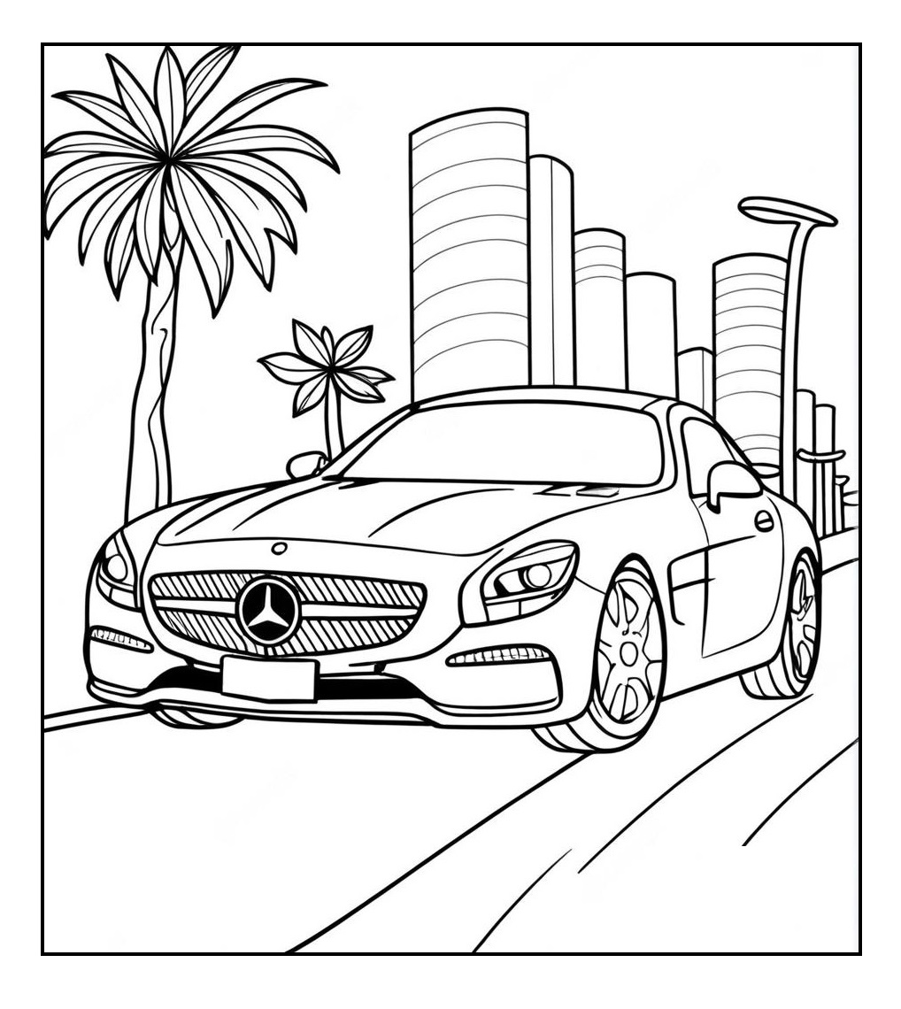 Ausmalbild Mercedes CLA 200 zum Ausdrucken