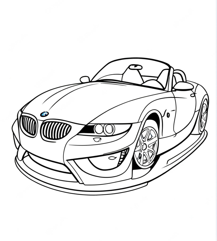 Ausmalbild BMW Z4 für Kinder