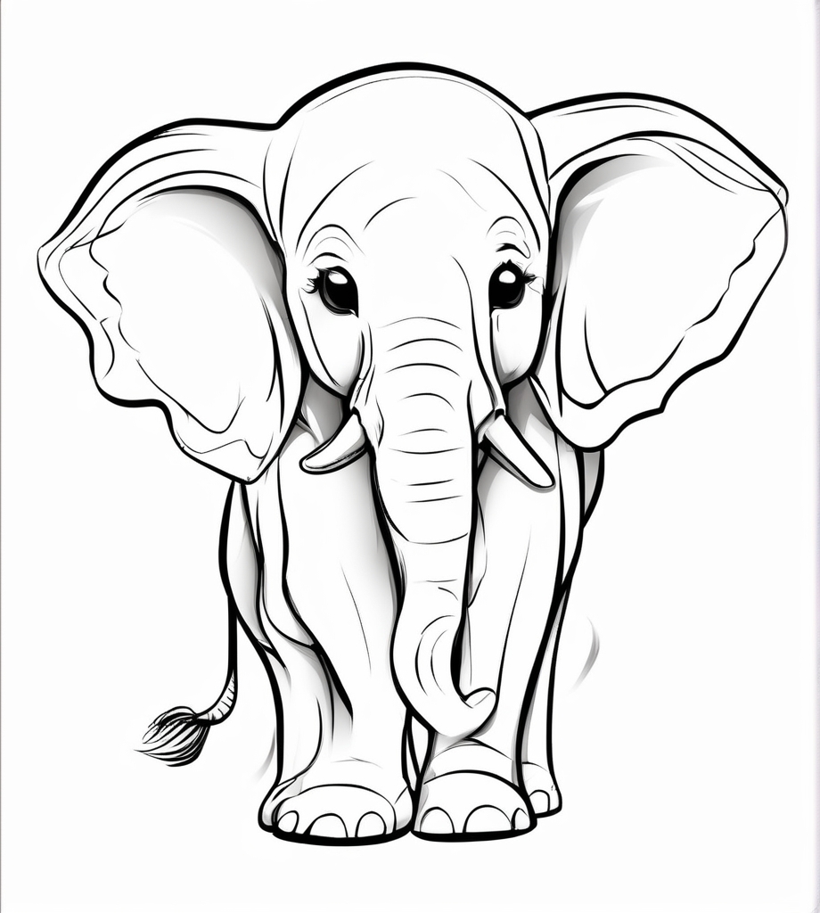 Charmant Elefant Ausmalbild zum Ausdrukcen