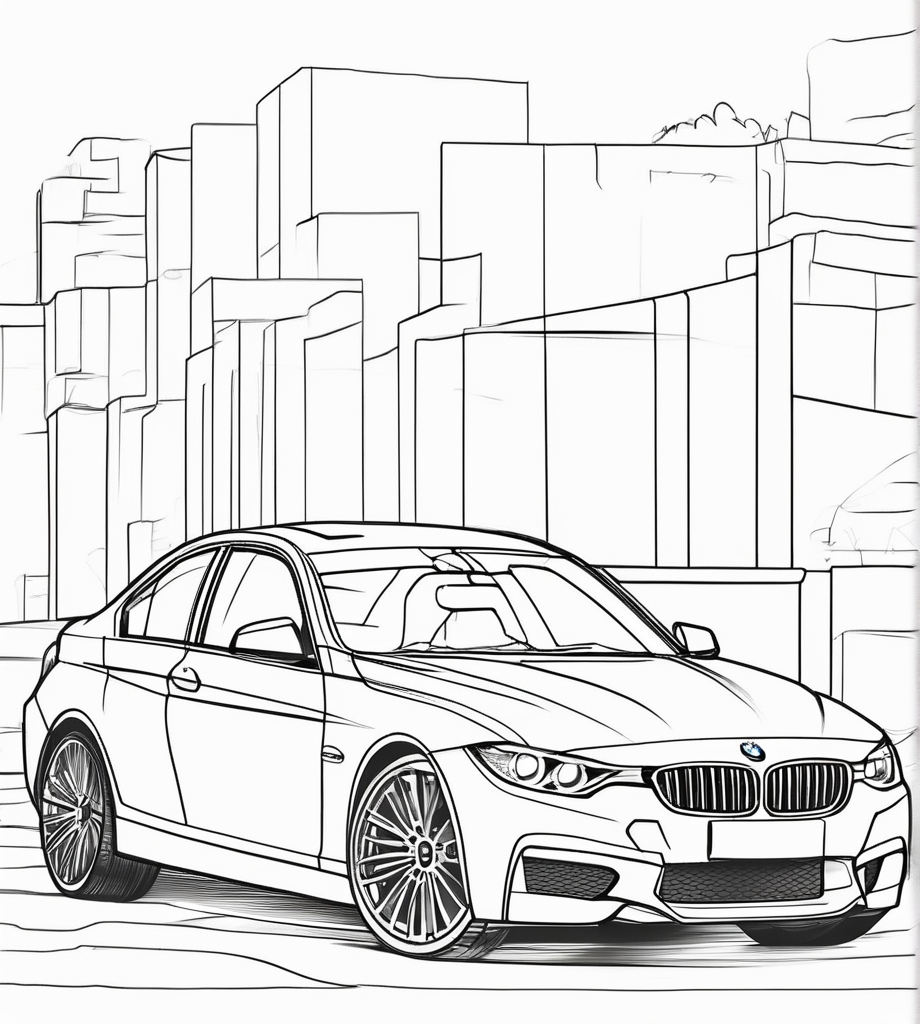 Detaillierter BMW Ausmalbild zum Ausdrucken