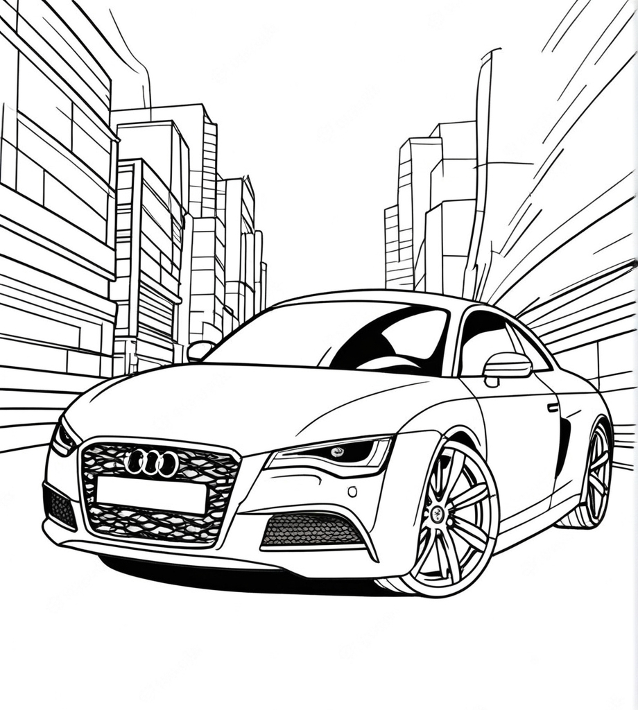Detailliertes Audi Ausmalbilder zum Ausdrucken