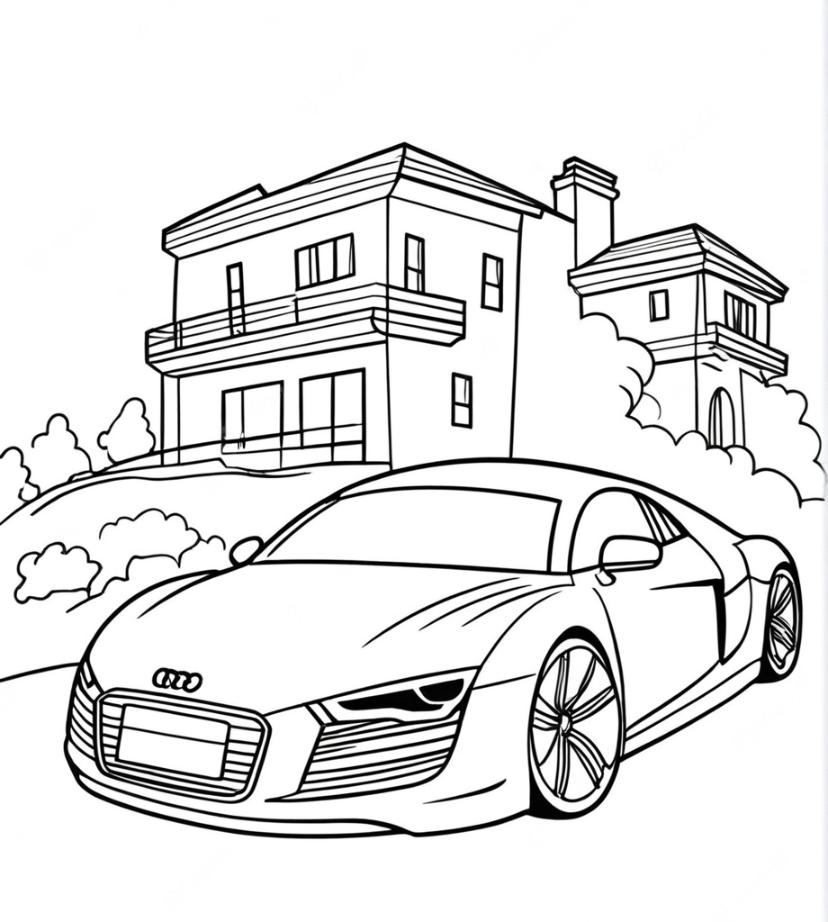 Einfacher Audi Ausmalbilder zum Ausdrucken - Kostenlos