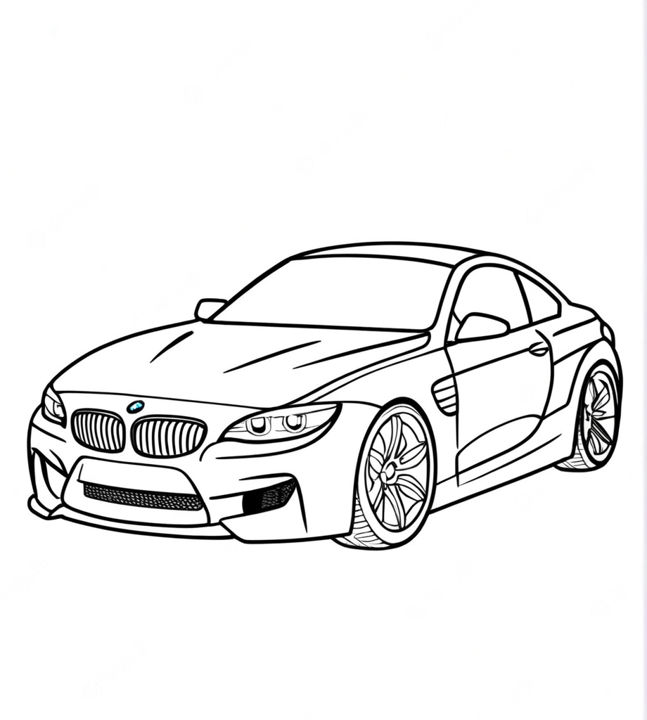 Einfacher BMW Ausmalbild zum Ausdrucken