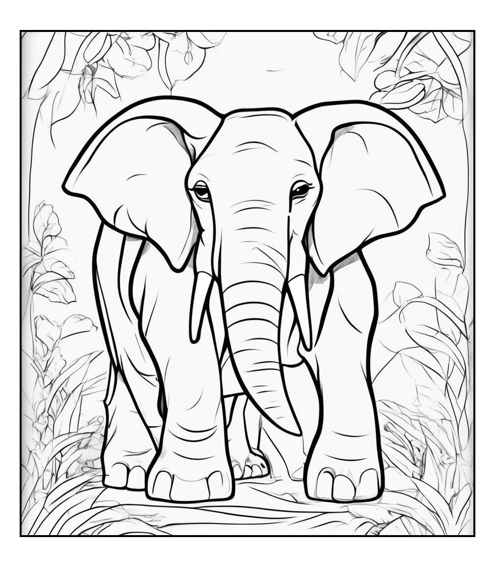 Einfacher Elefant Ausmalbilder zum Ausdrucken