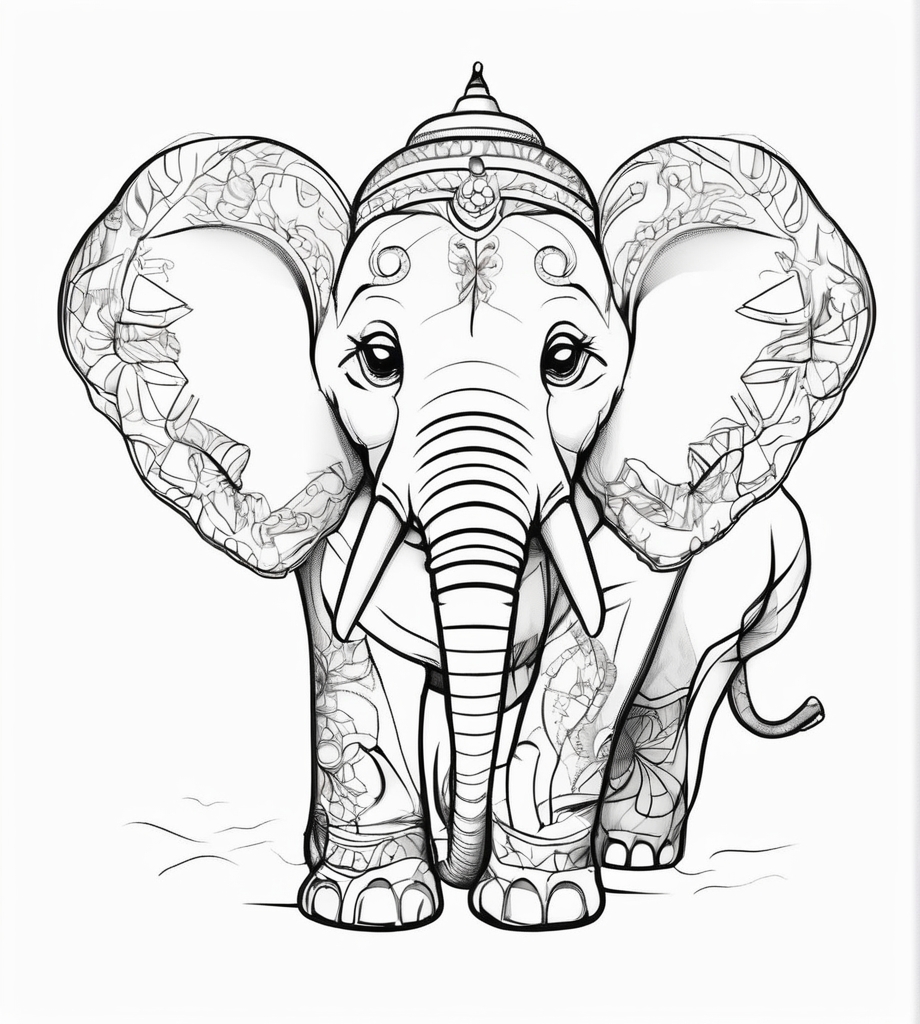 Einzigartige Elefant Ausmalbilder für Erwachsene