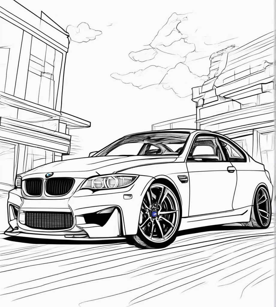 Ausmalbilder BMW. Einzigartige BMW Auto Malvorlagen - 24 Bilder