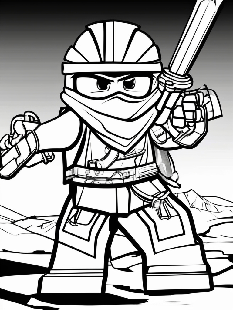 Ninjago mit Schwert Ausmalbilder zum Ausdrucken
