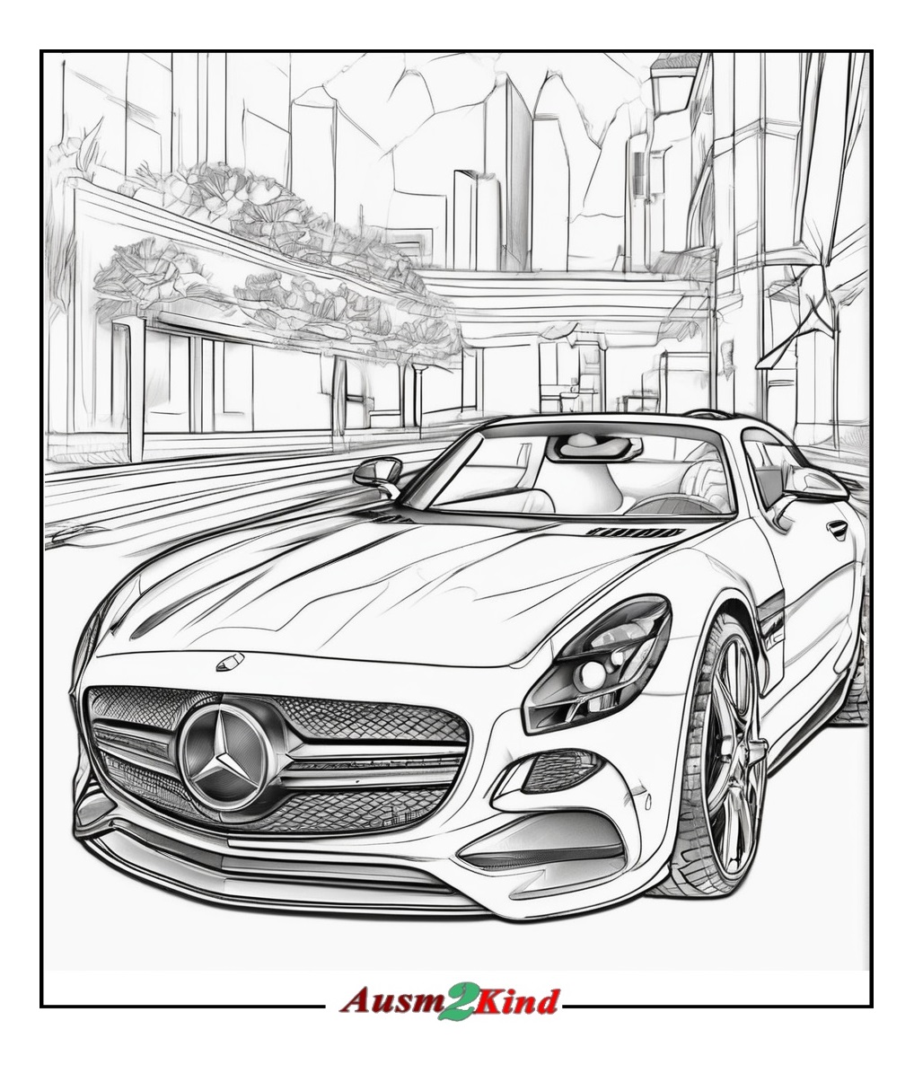 Schnelles Mercedes Ausmalbild zum Ausdrucken und Herunterladen