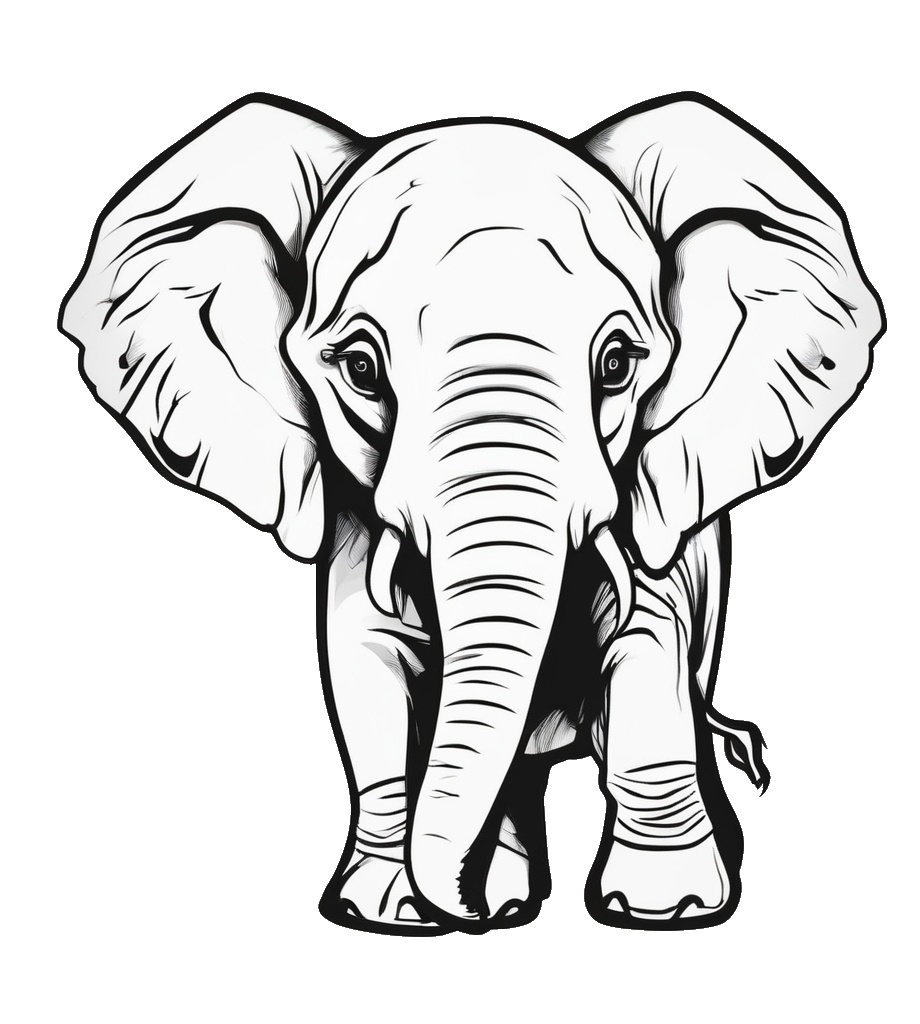 Süße Elefant Ausmalbild zum Ausdrucken - Kostenlos