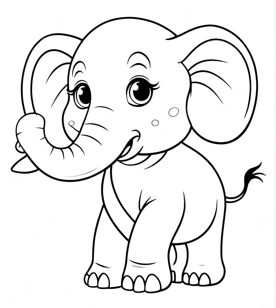 Süßer Babyelefant Malvorlagen für Kinder