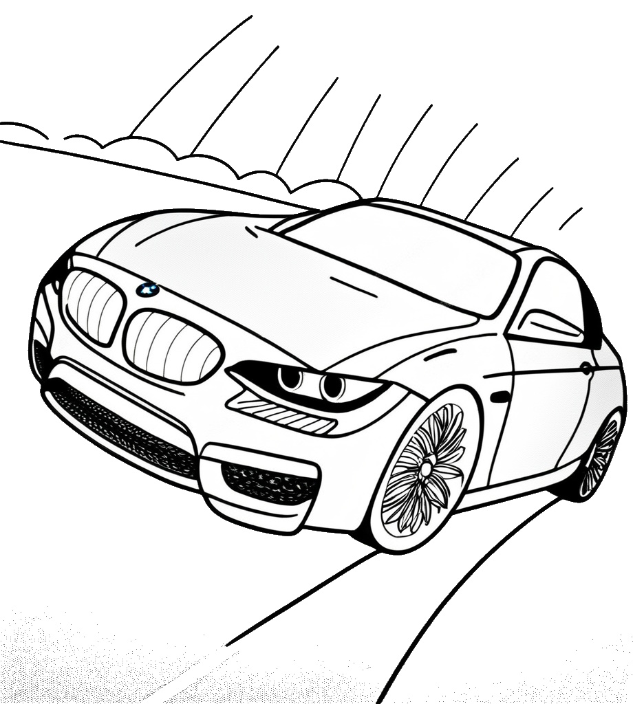 Super Cooles BMW Auto Malvorlagen zum Ausdrucken