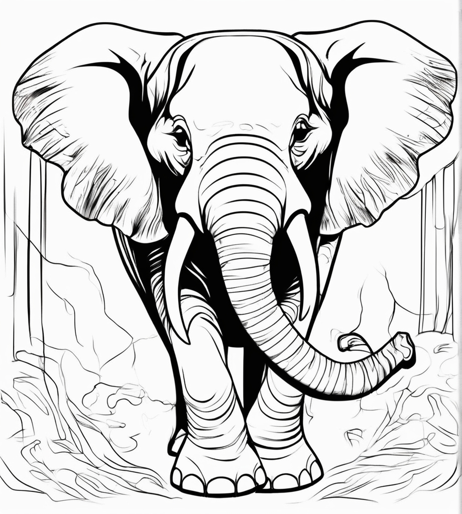 Wütender Elefant Ausmalbild