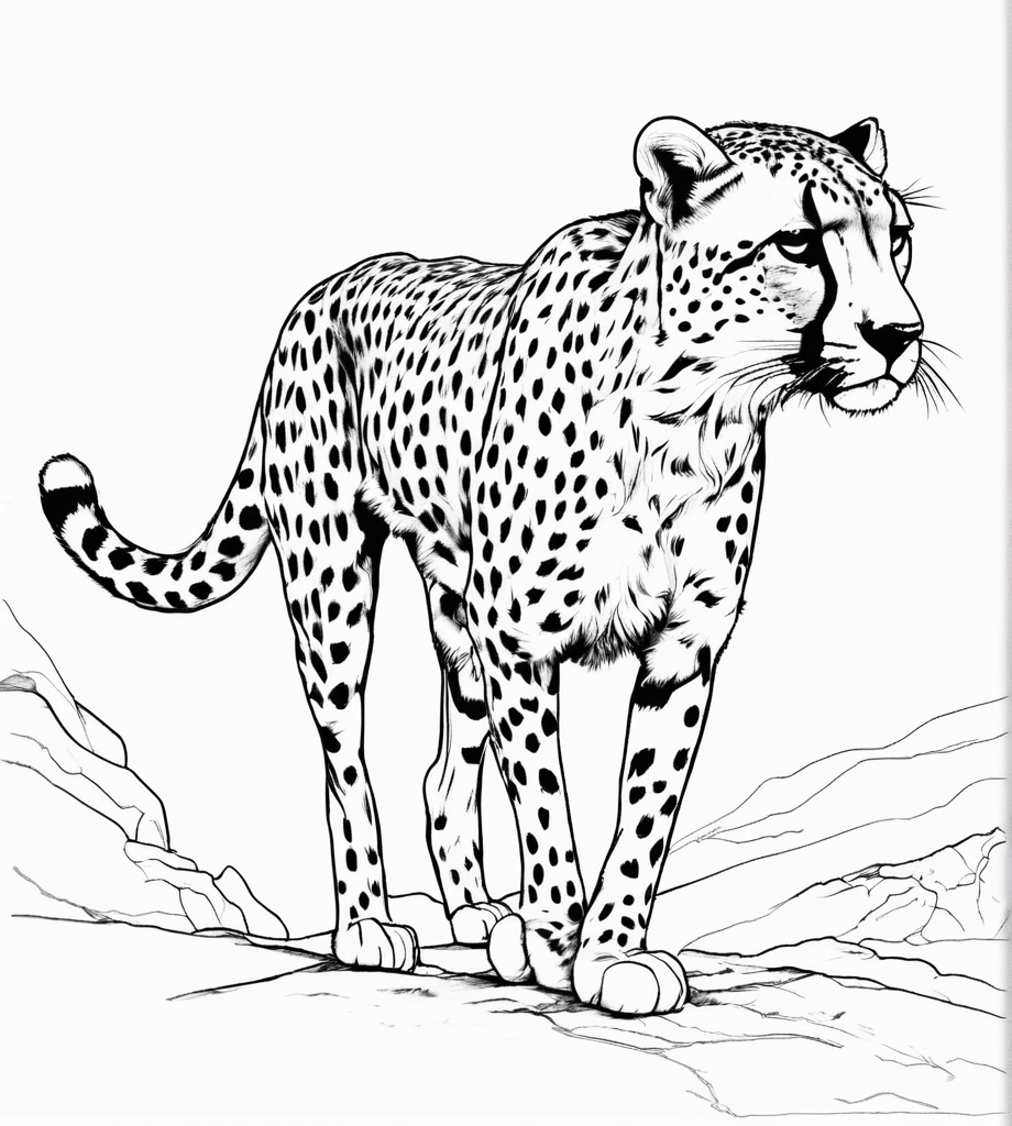 Ausmalbilder Gepard. 20 Stück Schnellste Tier der Malvorlagen