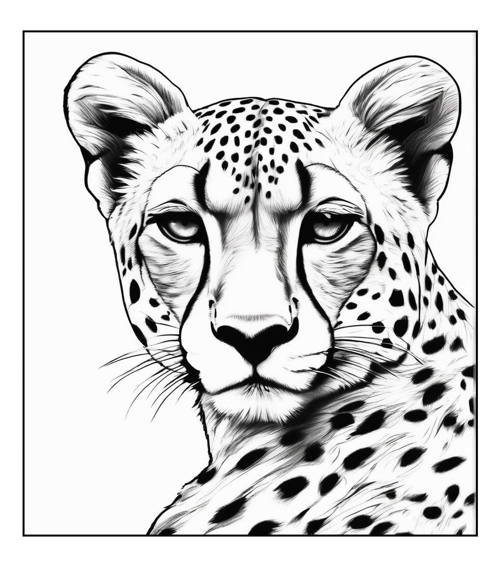 Malvorlage Gepard Kopf von Tiere Sammlung