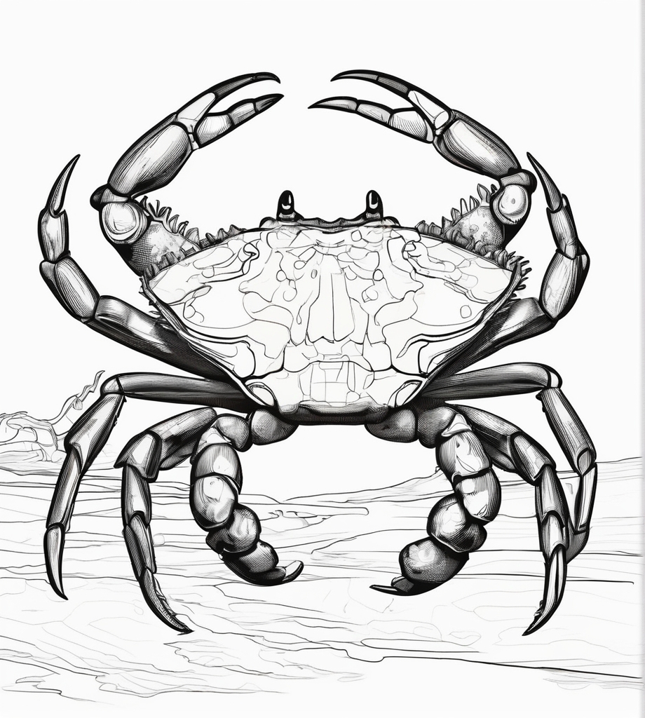 Ausmalbild Krabbe mit großen Scheren zum Ausdrucken