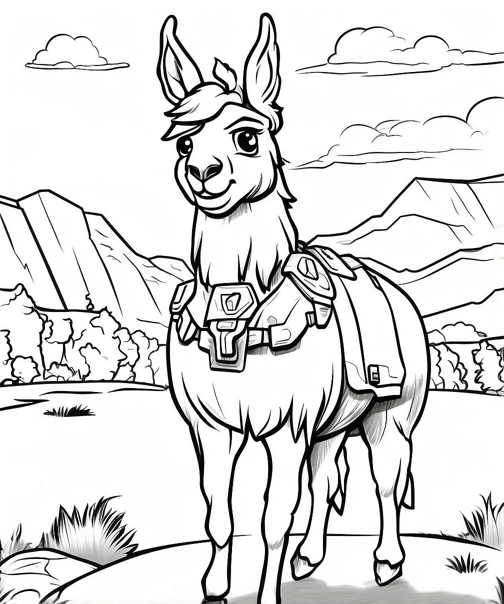 Lama Ausmalbild Kostenlos als pdf