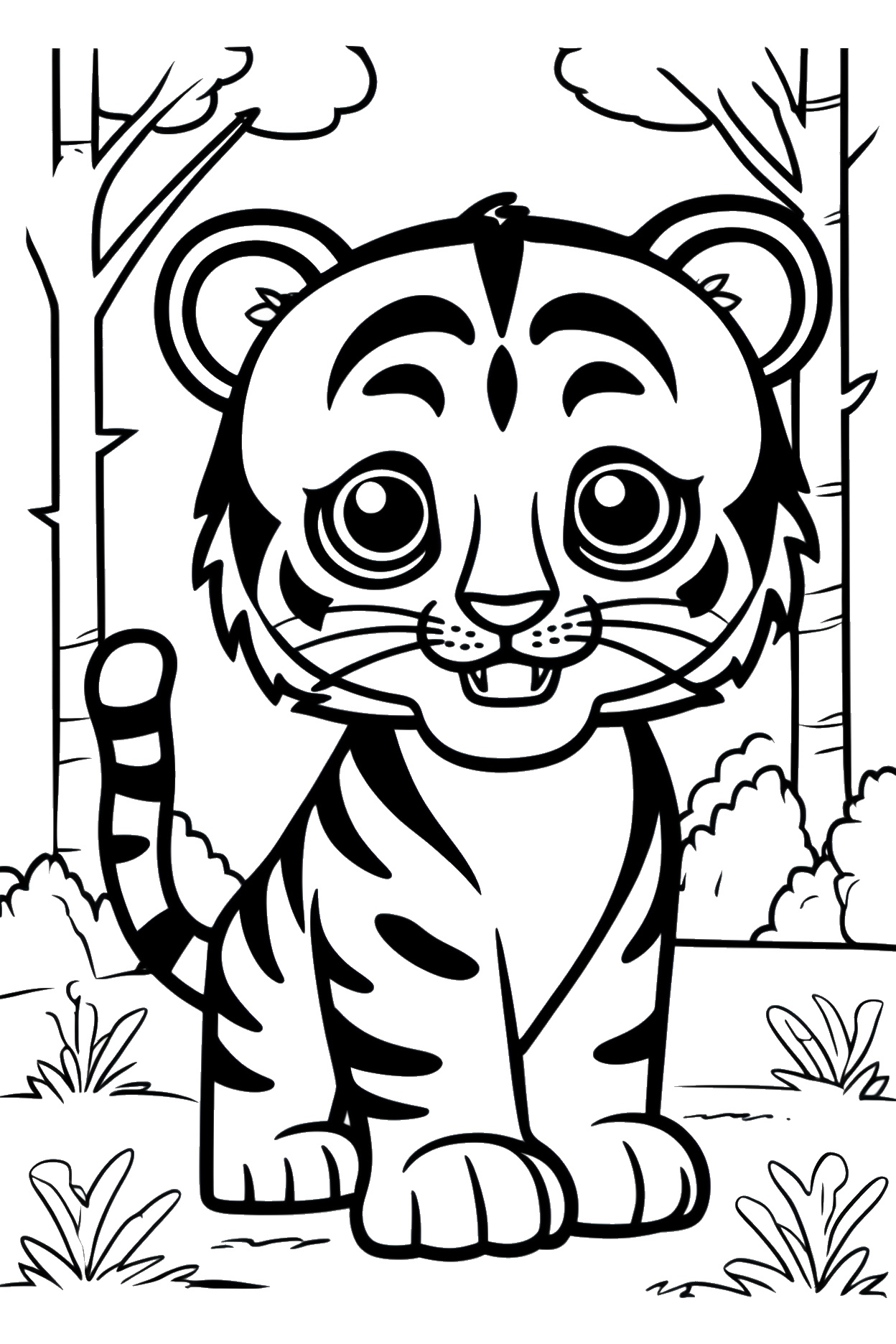 Niedliche Tiger Ausmalbilder zum Ausdrucken Kostenlos als pdf