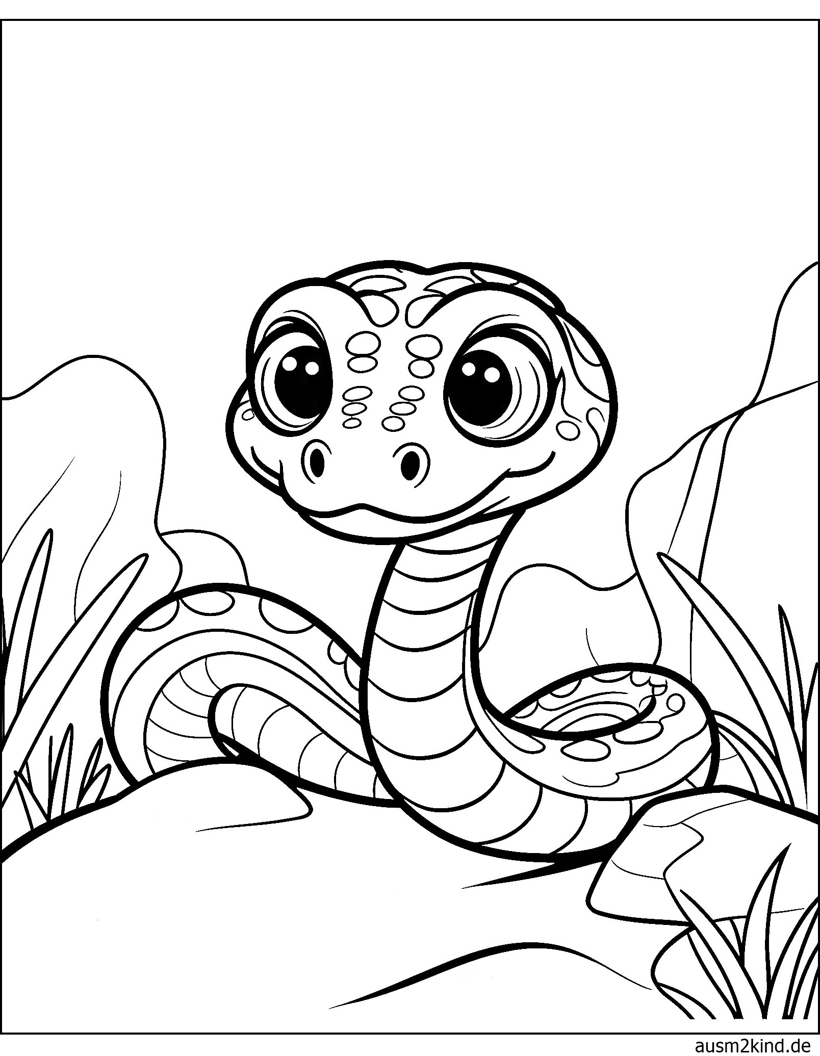 Baby Schlange Ausmalbild zum Ausdrucken