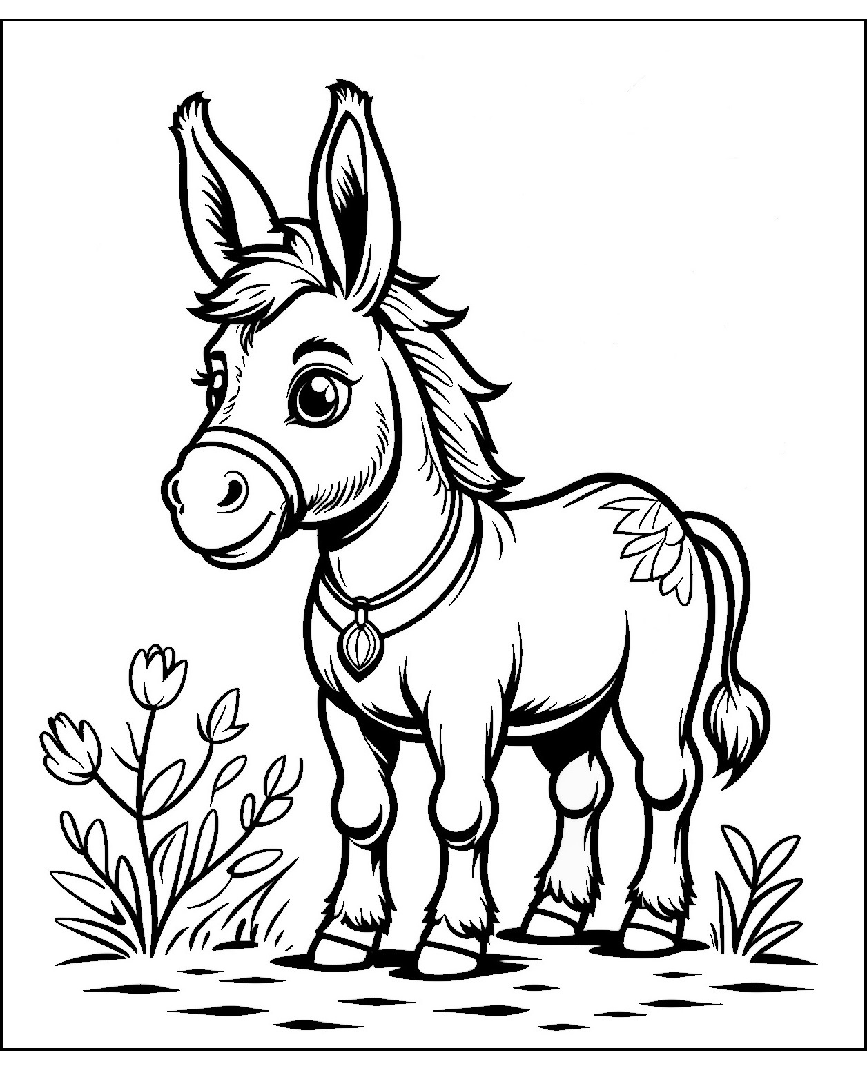 Ausmalbilder Esel zum Ausdrucken und Ausmalen